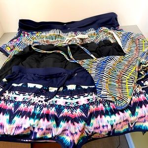 Price is for the lot of size LargeXL Athleta swim shorts with bonus Bikini top
